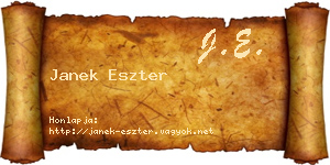 Janek Eszter névjegykártya